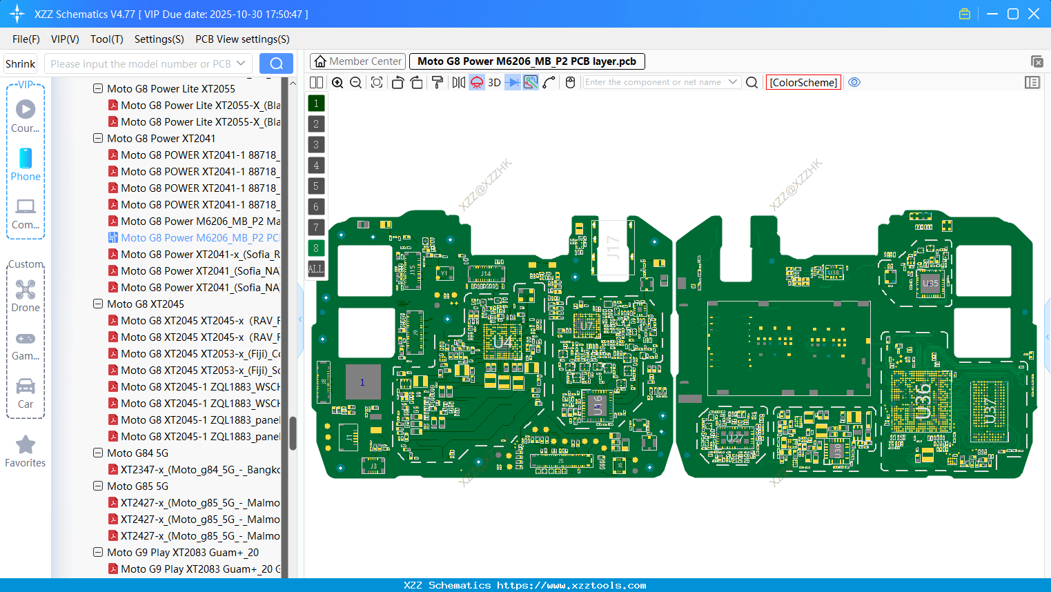 Motorola Moto G8 Power M6206_MB_P2 PCB Layer